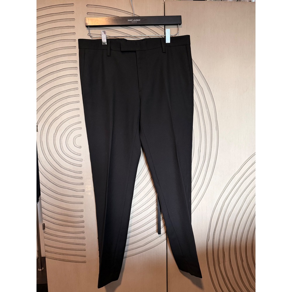 Saint Laurent Paris Mens Black Tailored Dress Trousers Slim Fit Made in Italy